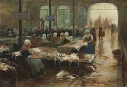 Lionel Walden The Fish Market, Sweden oil painting artist